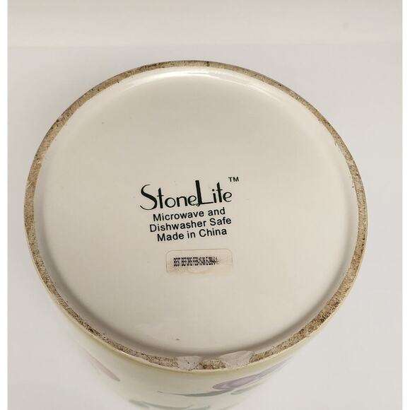 Stone Lite Beautiful Floral & Fruit Canister or Storage Jar 9'' tall 6.5'' wide - Picture 7 of 9